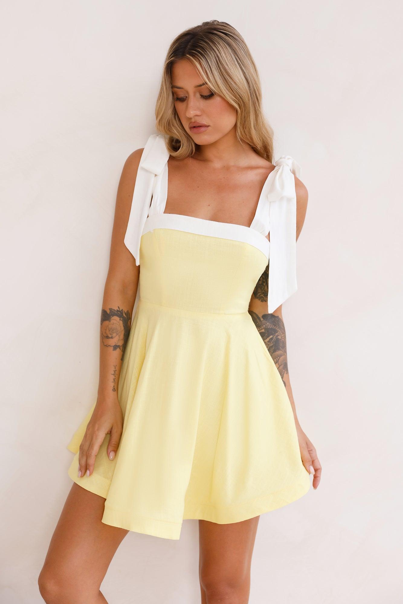 Ultimate Vacation Mini Dress Yellow Product Image