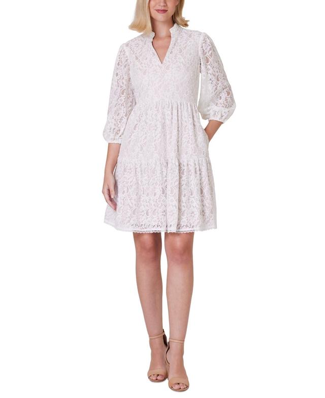 Jessica Howard Womens Lace Balloon-Sleeve Dress Product Image