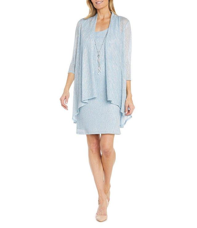 R & M Richards 3/4 Sleeve Crew Neck 2-Piece Jacket Dress Product Image