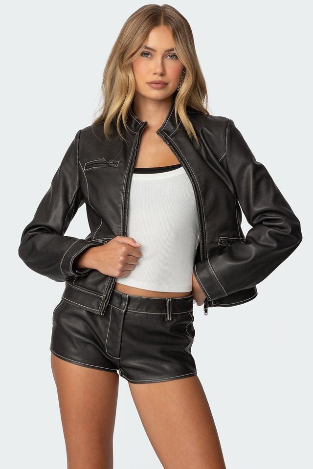 Roxie Faux Leather Jacket Product Image