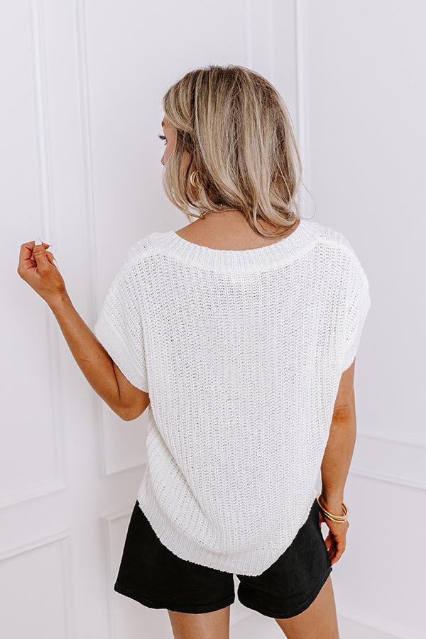 Sunny Smiles Knit Top in Ivory Product Image