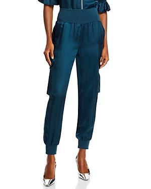 Cinq A Sept Giles High Waist Jogger Pants In Green Onyx Product Image