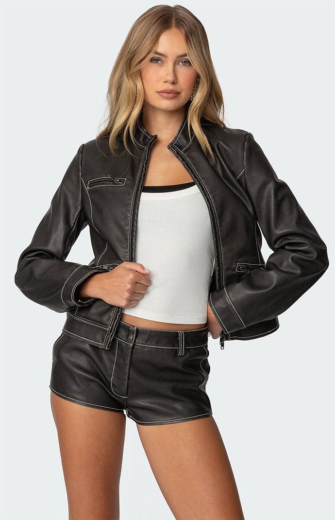 Roxie Faux Leather Jacket Product Image