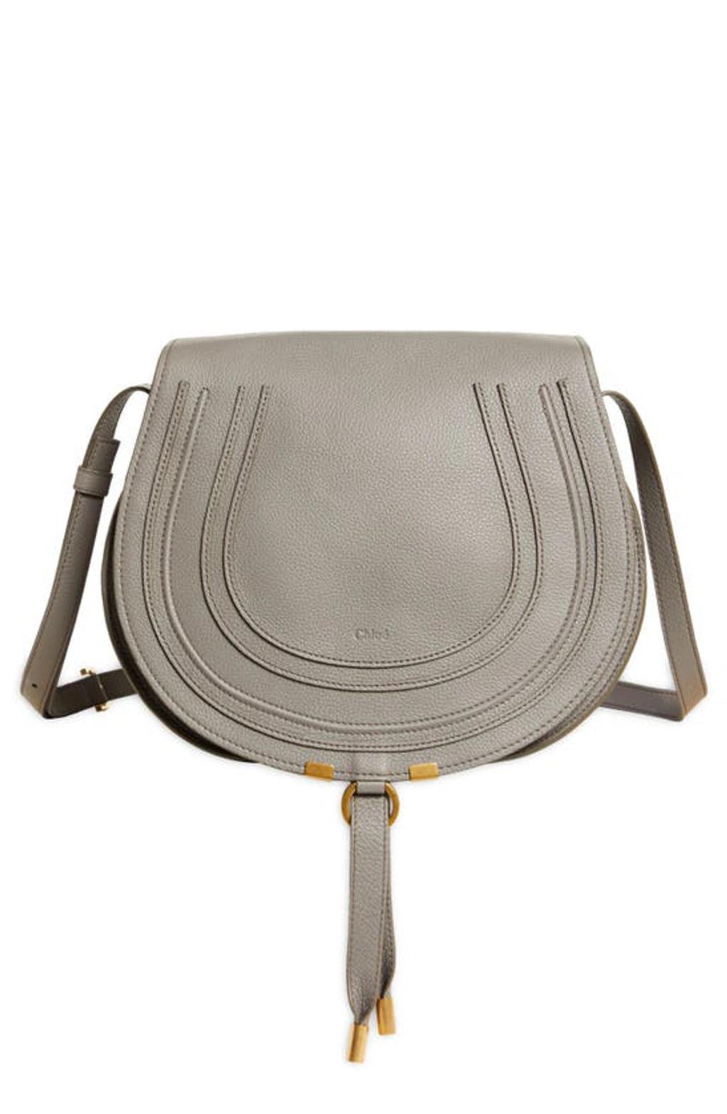 Marcie Medium Leather Crossbody Bag In Grey Product Image