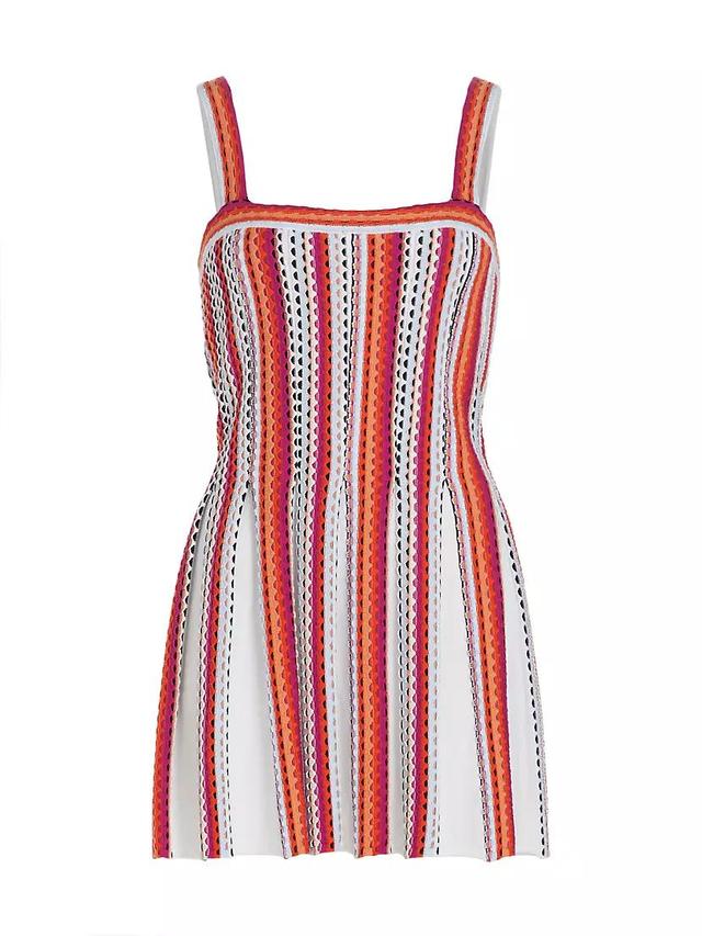 Luisa Striped Open-Knit Minidress Product Image