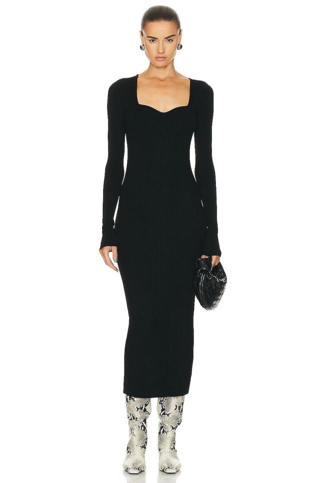 REMAIN Dense Curved Neck Dress Black. (also in ). Product Image