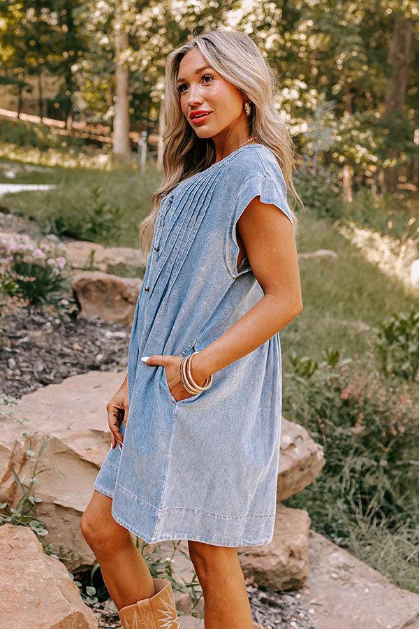 Small Town Cafe Chambray Mini Dress Product Image