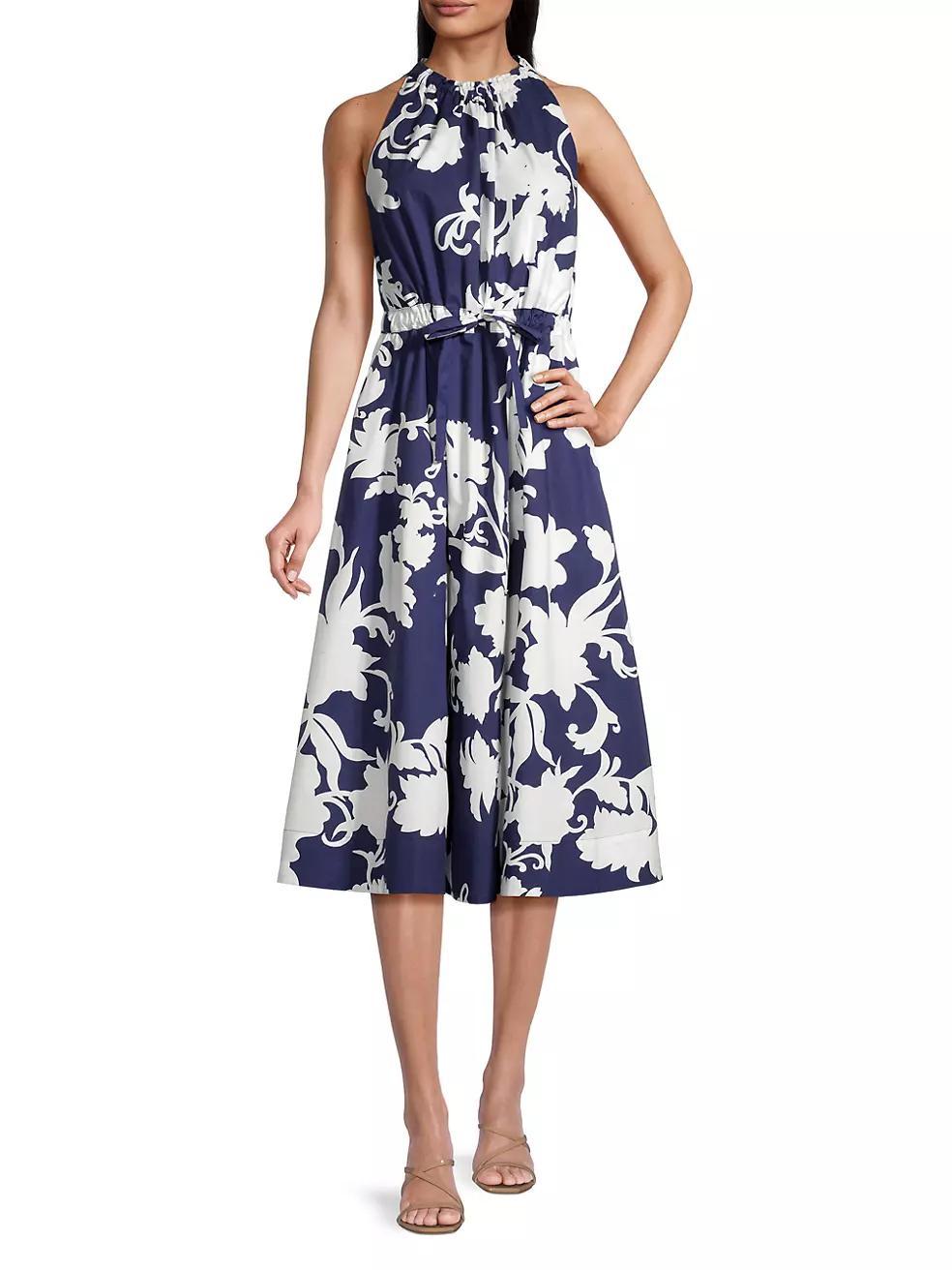 Casablanca Floral Cotton Poplin Midi-Dress Product Image