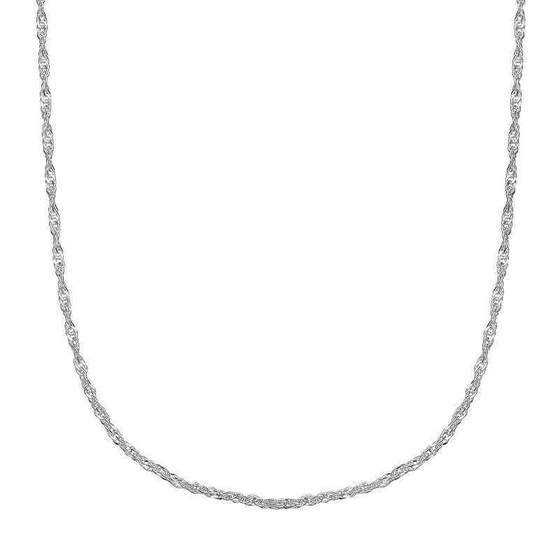 PRIMROSE Sterling Silver Singapore Chain Necklace, Womens Silver Tone Product Image