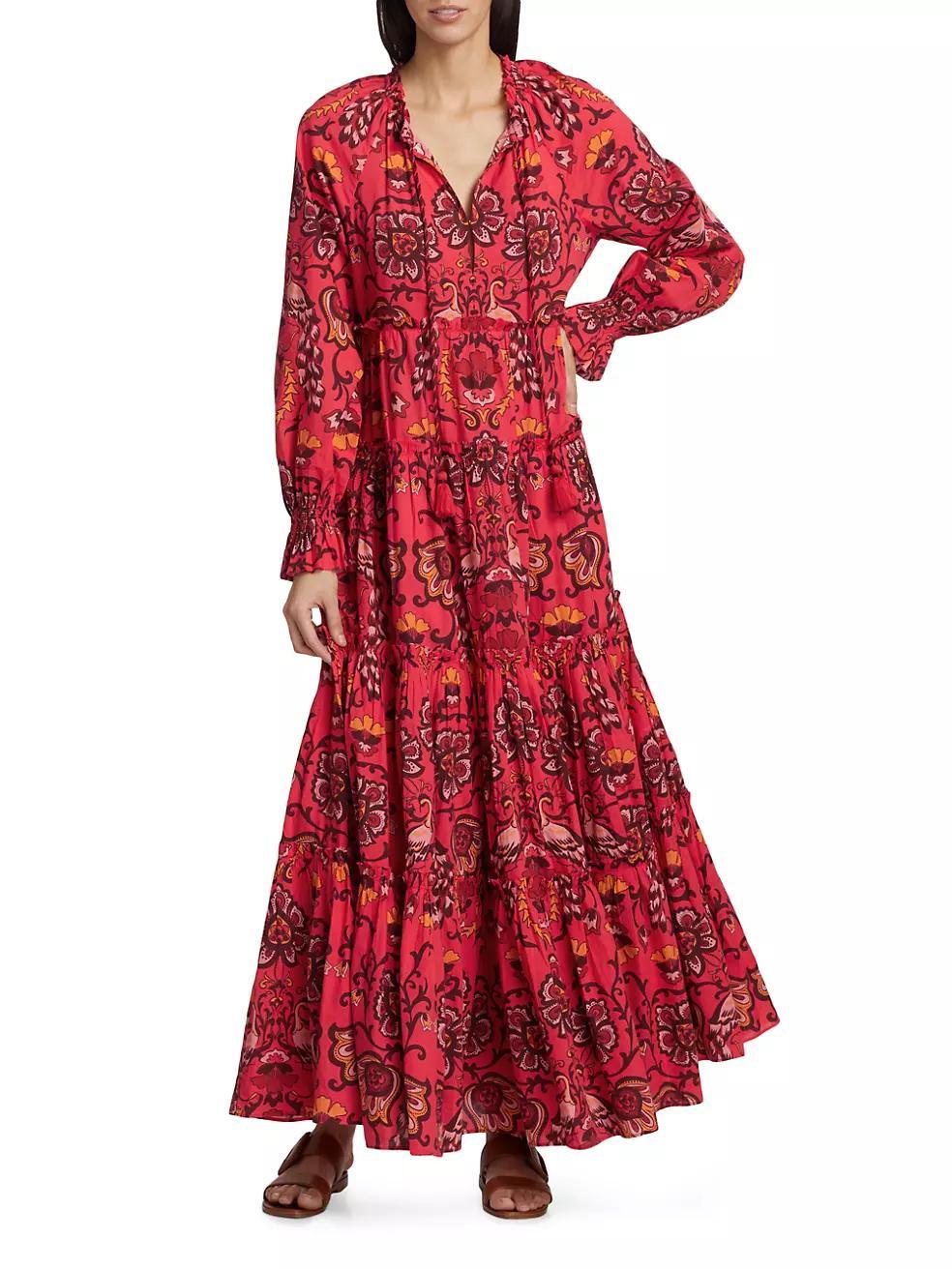 Grazia Floral Cotton Voile Maxi Dress Product Image