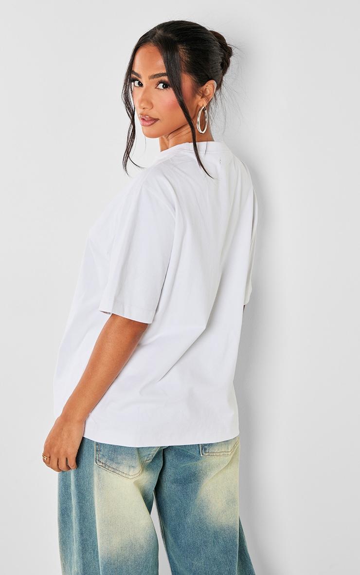 Petite White Premium Cotton Oversized T-shirt Product Image