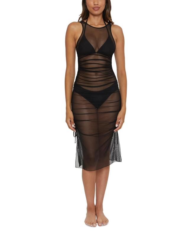 Becca Womens Muse Scooped Stretch-Mesh Cover-Up Dress Product Image