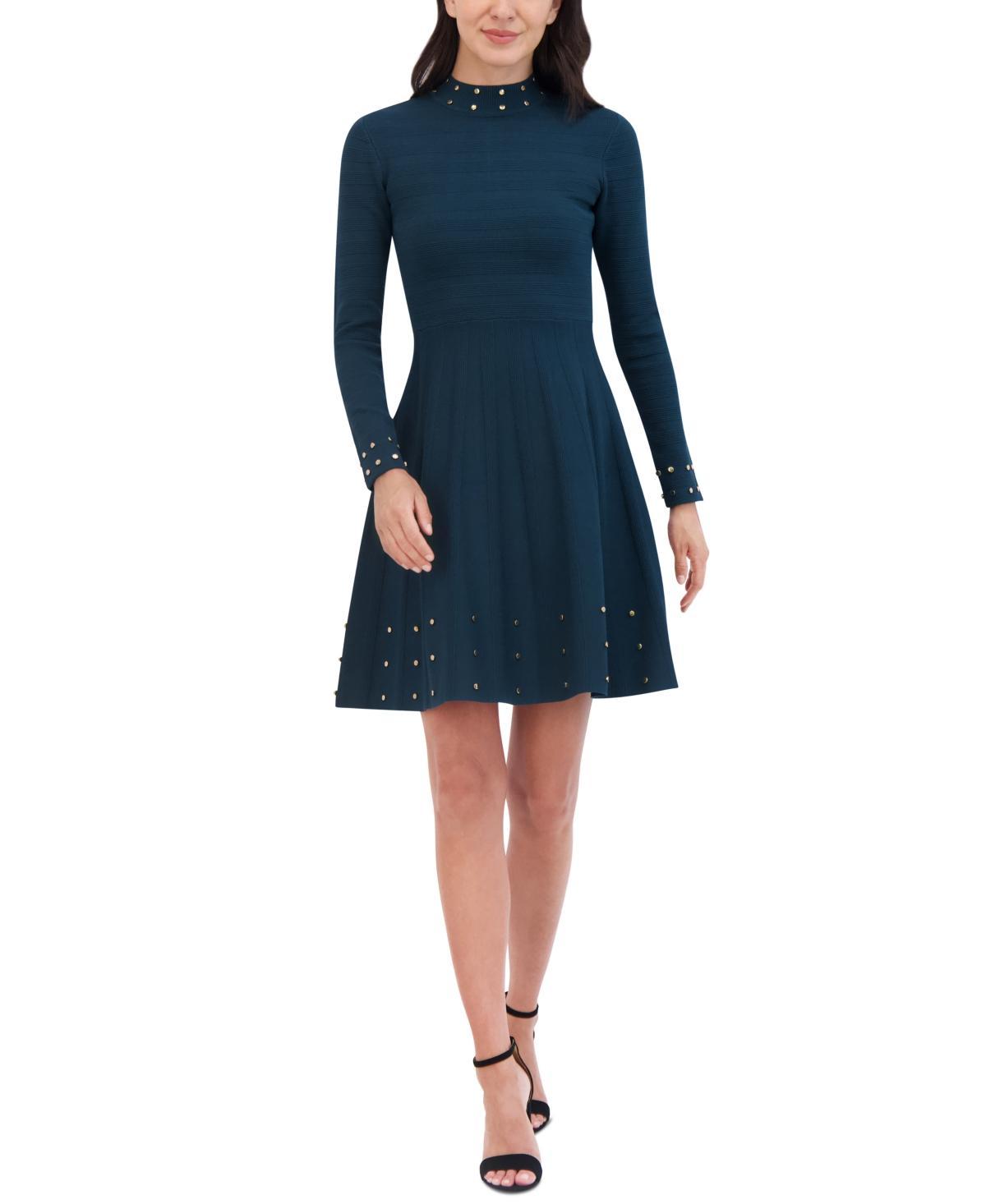 Vince Camuto Womens Embellished Mock Neck Dress product image