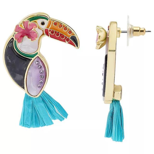 Celebrate Together Gold Tone Tucan Bird Drop Earrings, Womens, Multi Product Image