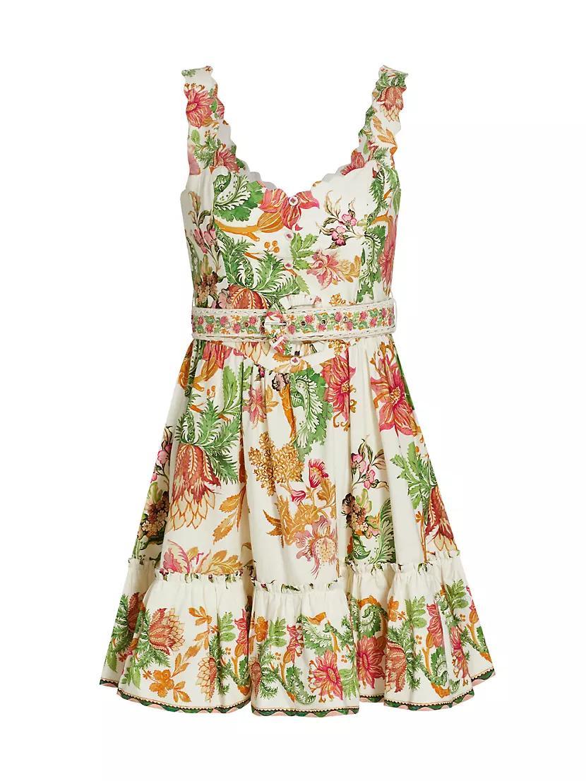 Floral Cotton Poplin Sleeveless Minidress Product Image