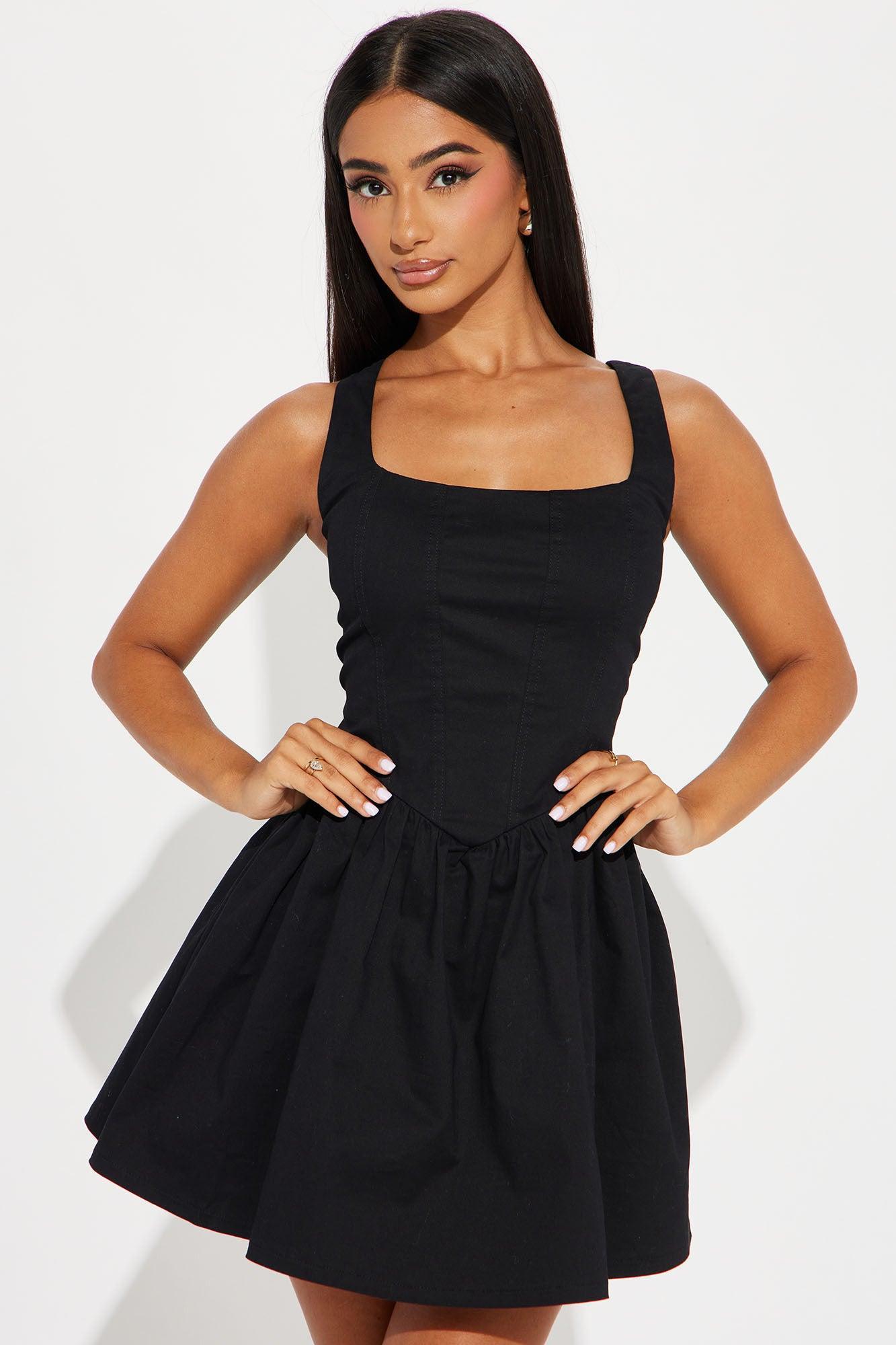 Harmony Corset Mini Dress - Black Product Image