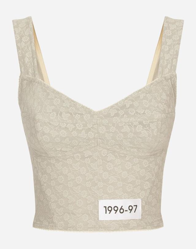 Floral Jacquard Corset In Light Grey 5 Product Image