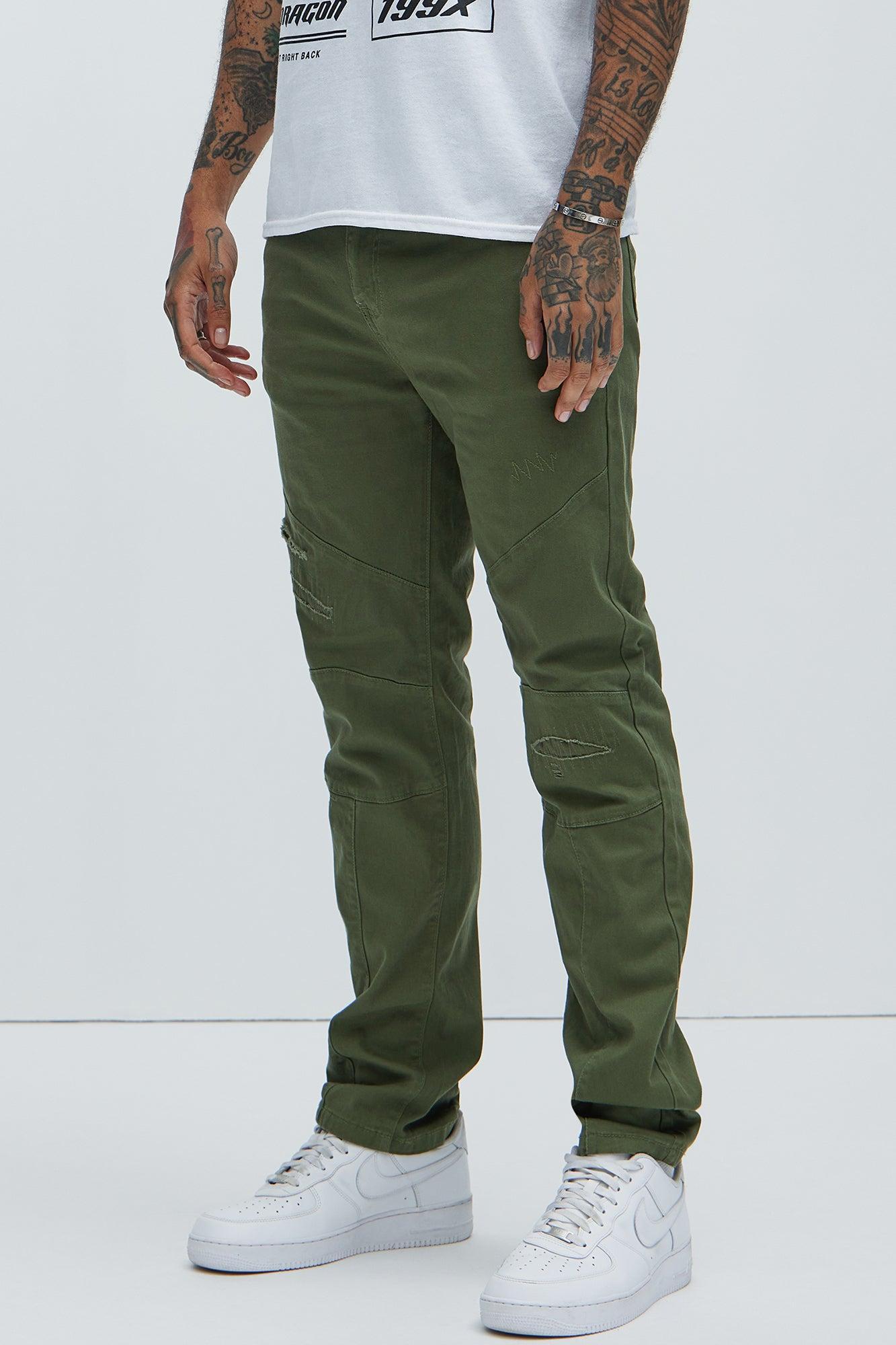 Give Me That Panel Straight Pants - Olive Product Image