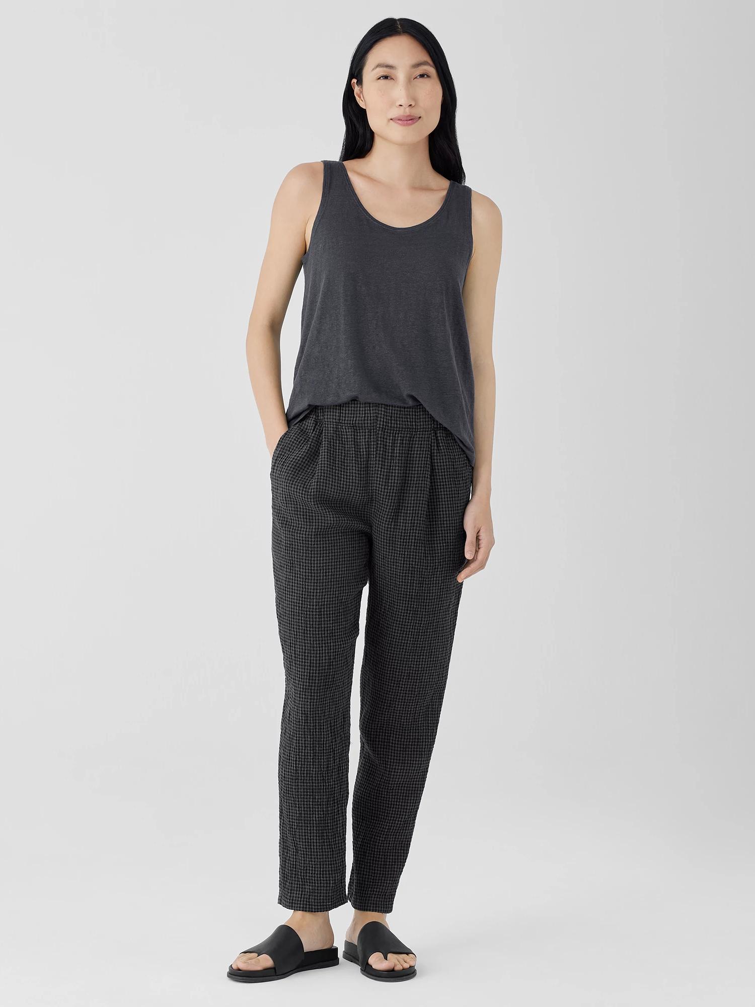 EILEEN FISHER Puckered Organic Linen Tapered Pantfemale product image