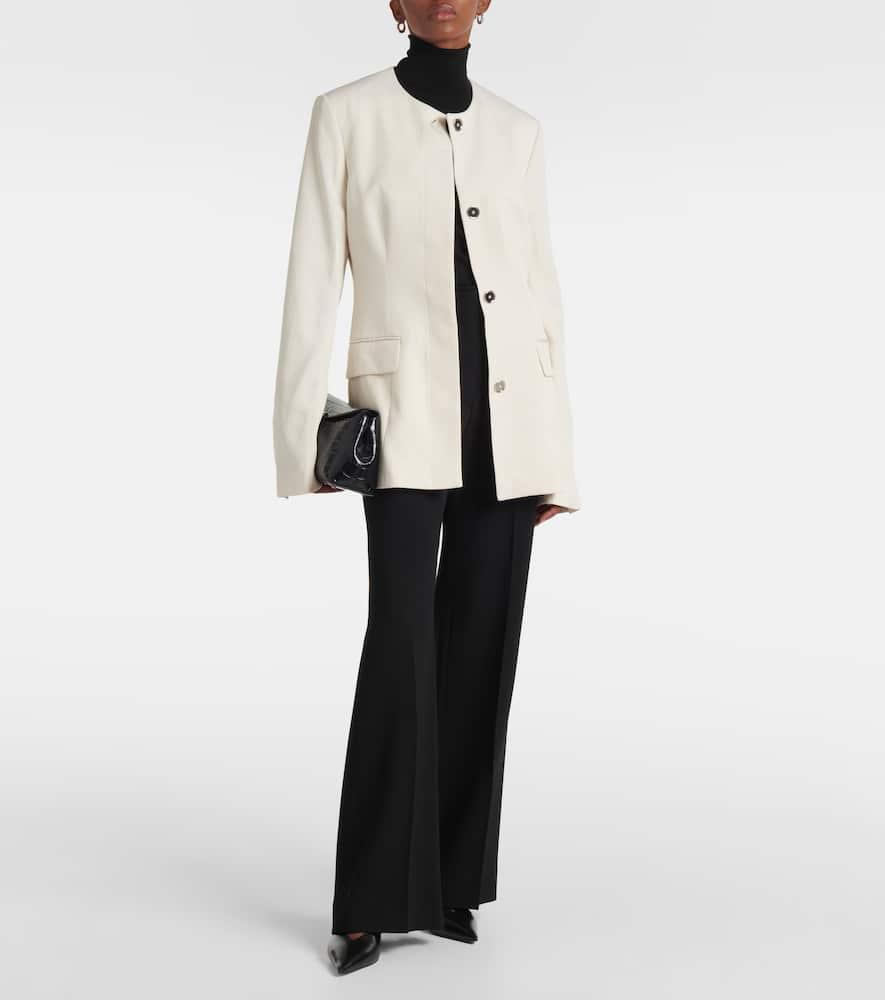 TOTÊME Collarless Cinched Jacket In White Product Image