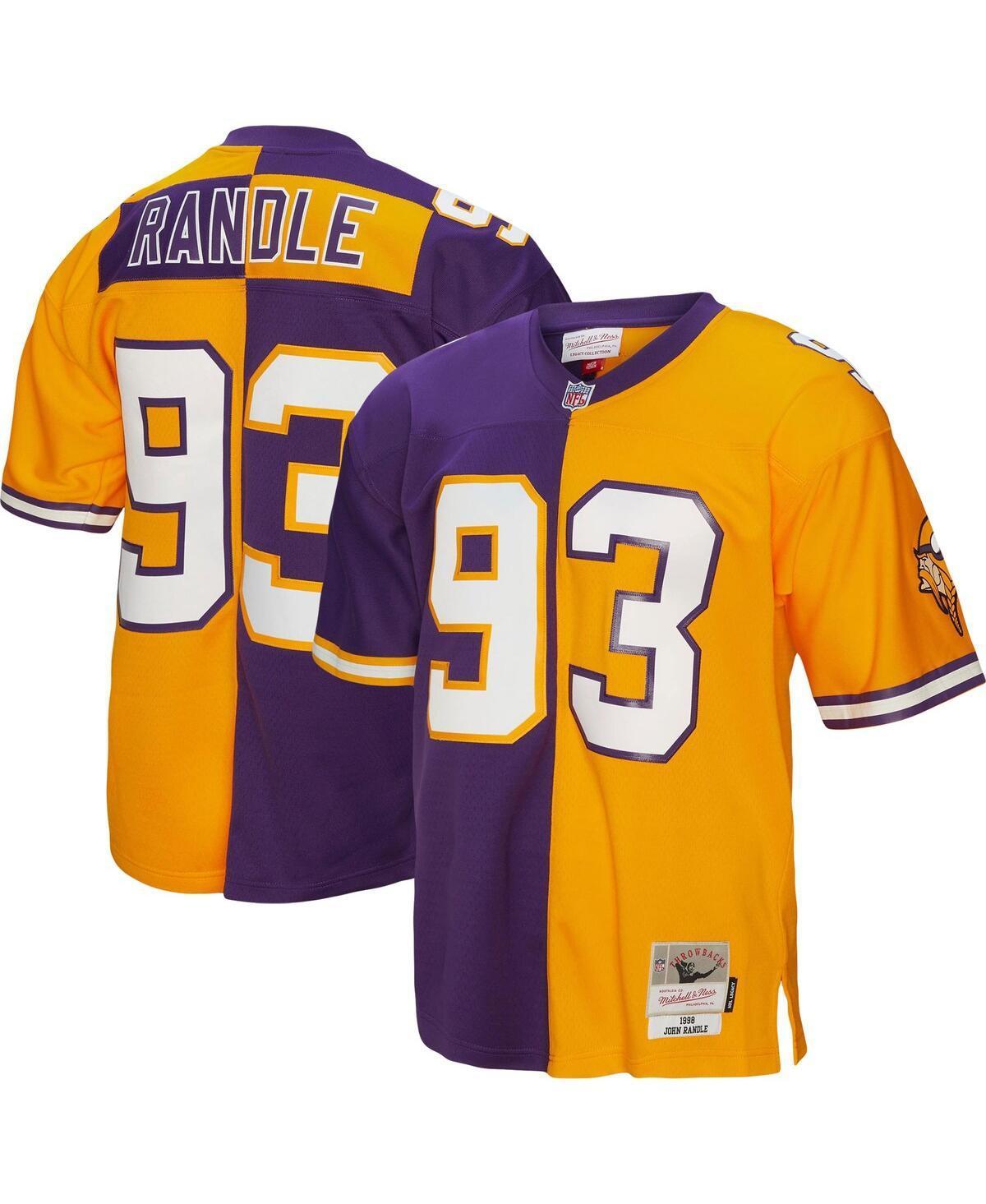 Mens Mitchell & Ness John Randle Purple/Gold Minnesota Vikings 1998 Split Legacy Replica Jersey Product Image