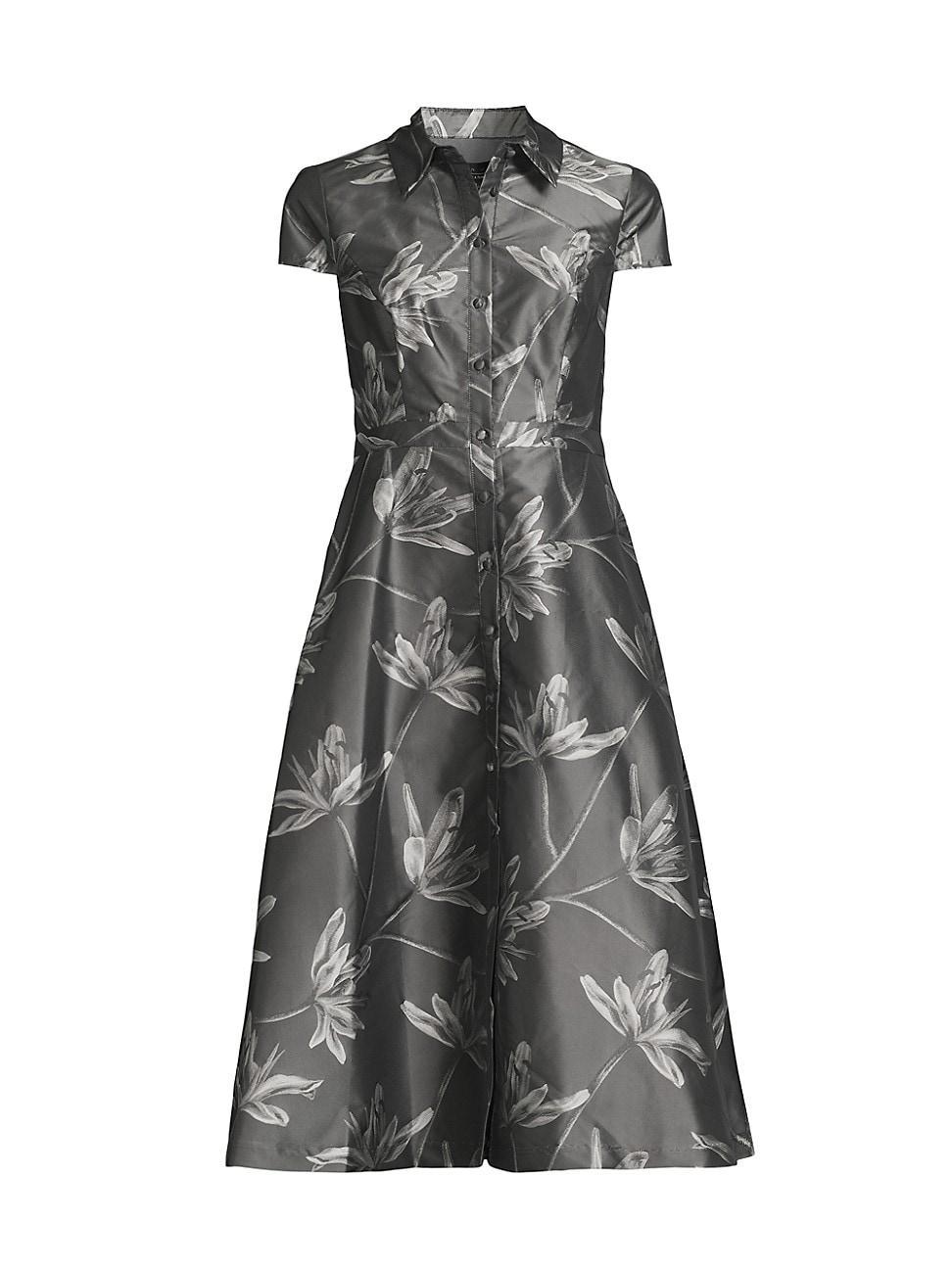 Aidan Mattox Floral Jacquard Midi Dress Product Image