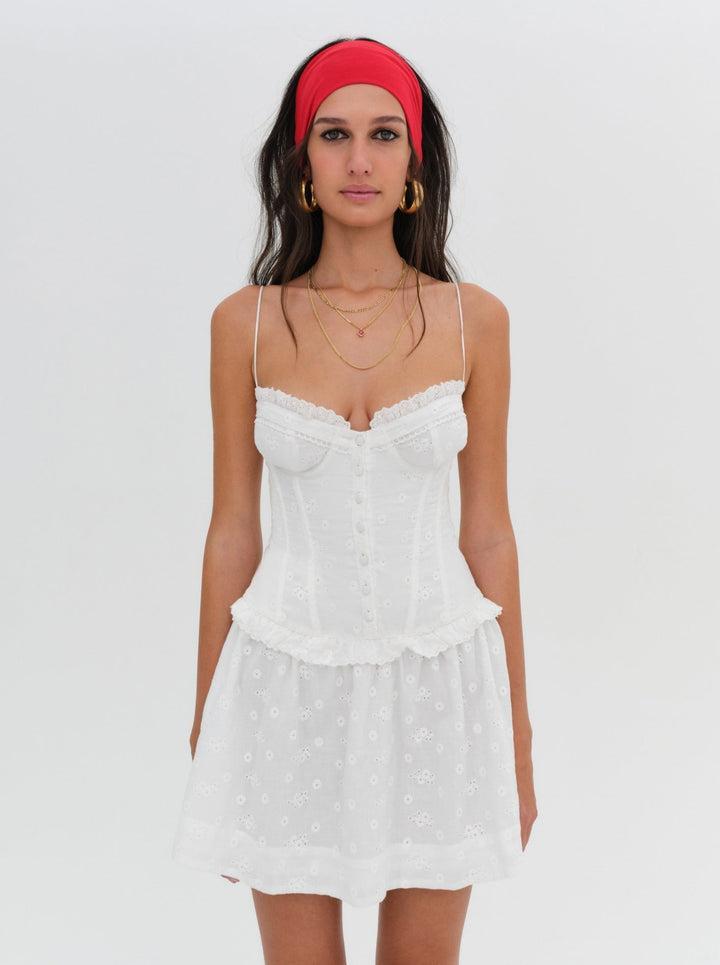 Marlowe Mini Dress — White Product Image