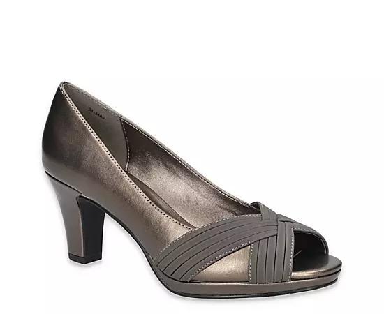 Easy Street Womens Lavish Platform Peep Toe Pumps Silver Product Image