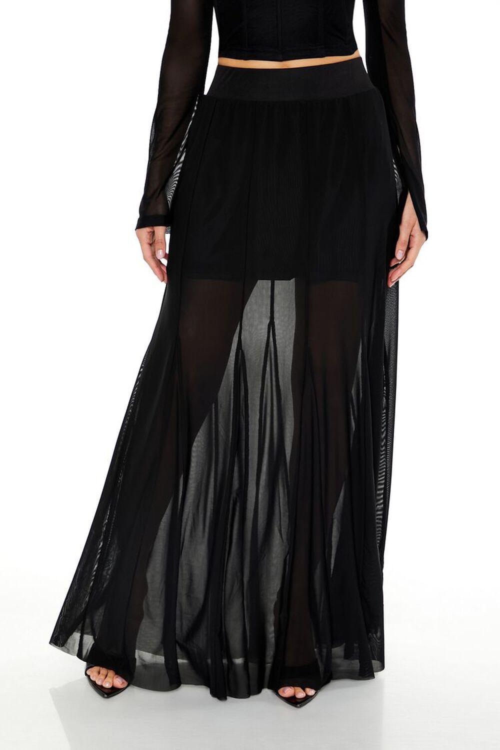 Sheer Overlay Maxi Skirt | Forever 21 Product Image