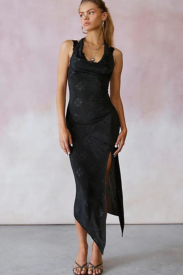 Silence + Noise Sienna Plisse Cowl Neck Halter Midi Dress Womens at Urban Outfitters Product Image