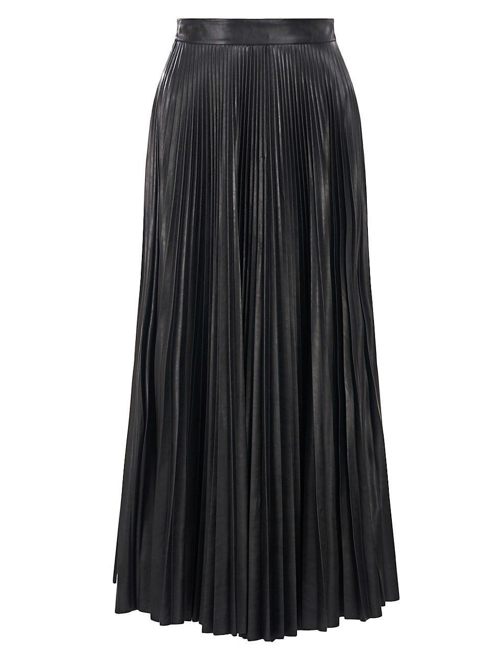 Womens Joss Vegan Leather Midi-Skirt product image