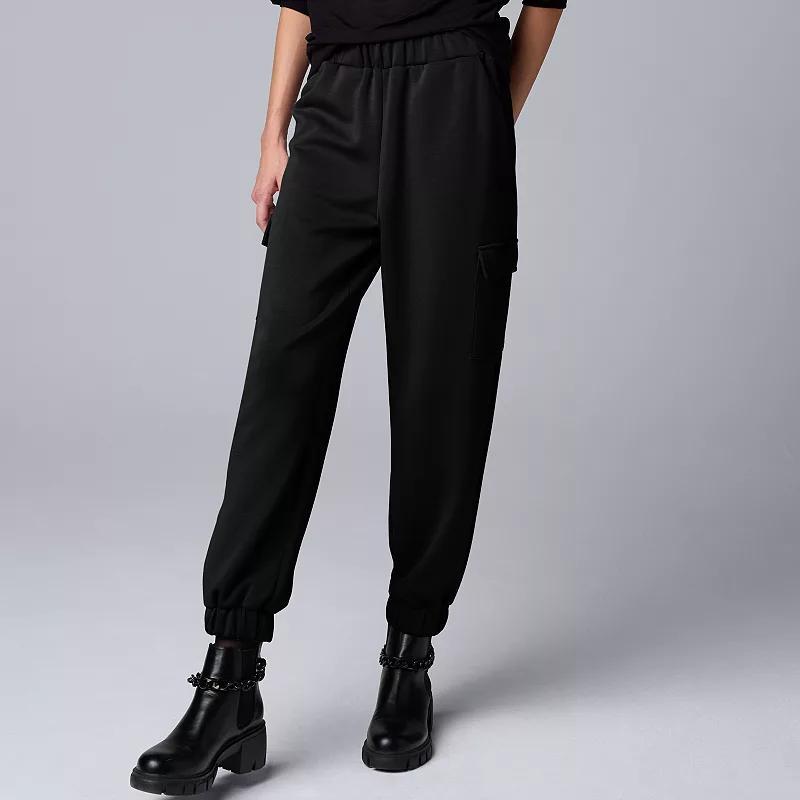 Womens Simply Vera Vera Wang Scuba Knit Cargo Pants Vera Blue Product Image