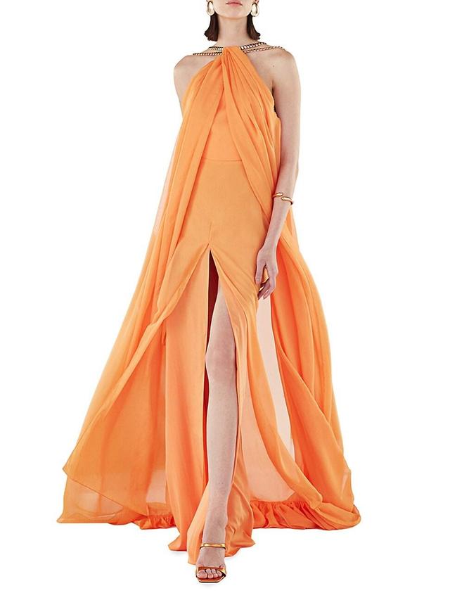 Womens Layered Chain-Link Strap Gown Product Image