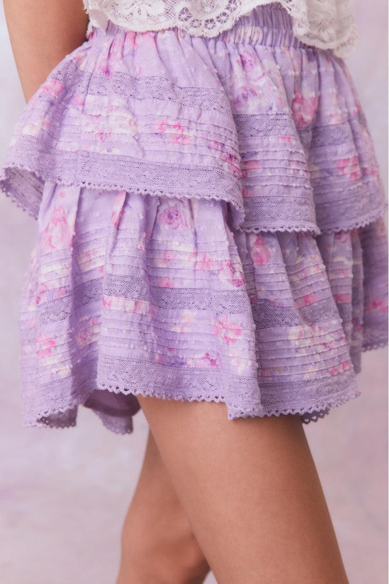 Ruffle Mini Signature Fragrance Print Skirt Product Image