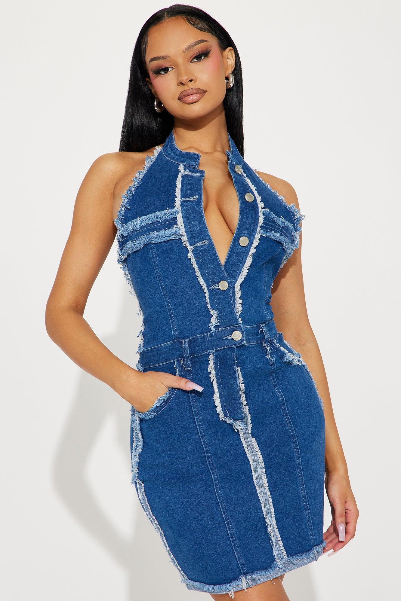 Paty Denim Mini Dress - Blue product image