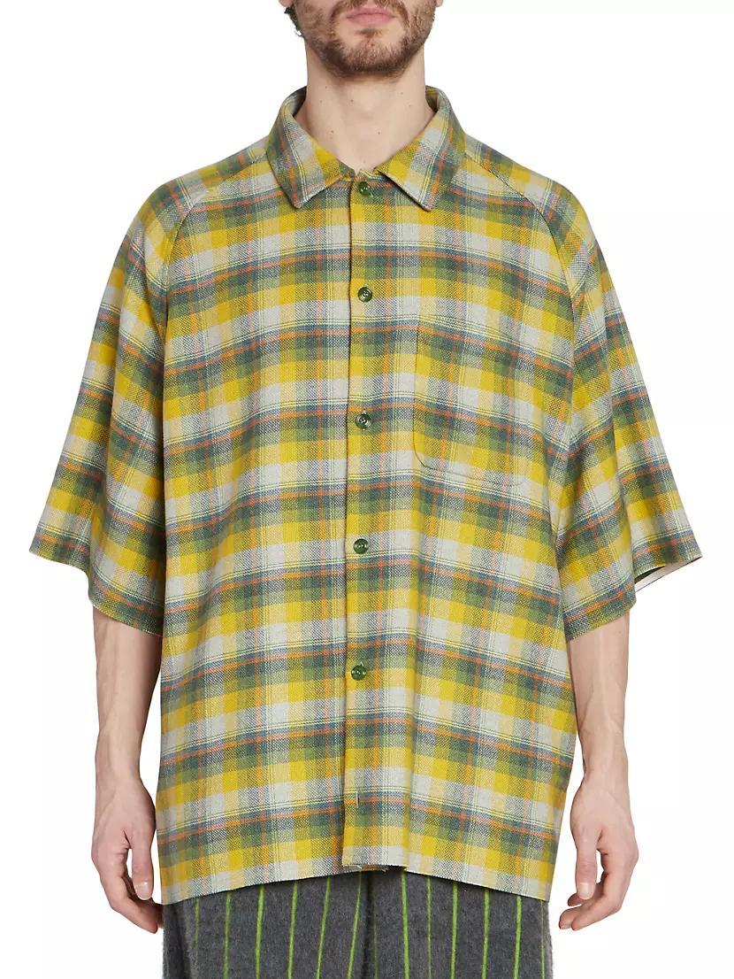 ZEGNA x The Elder Statesman Checked Silk & Cashmere Button-Front Shirt Product Image