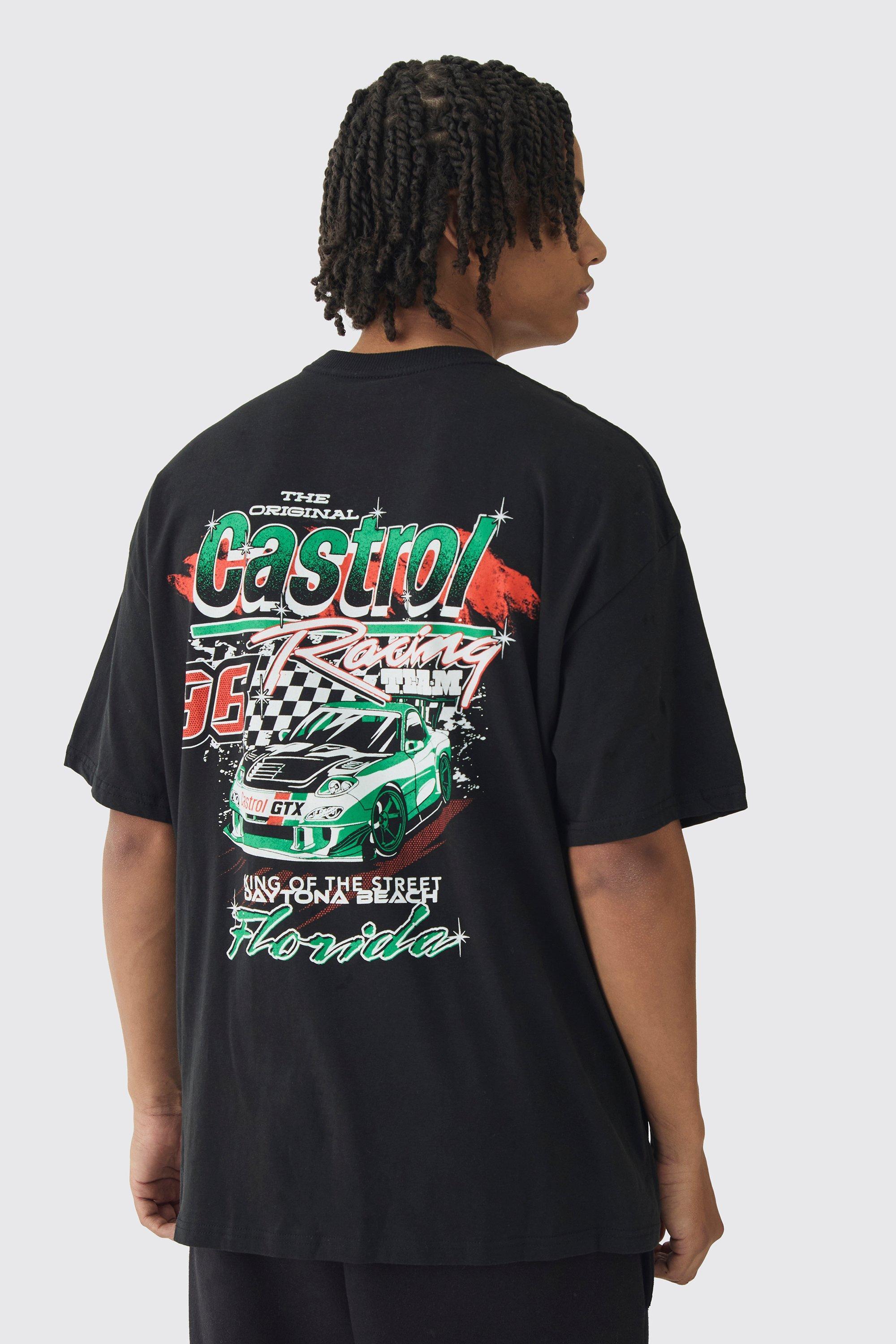 Oversized Castrol GTX License Print T-Shirt | boohooMAN USA Product Image