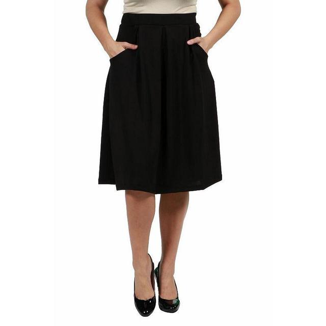 Plus Size 24Seven Comfort Apparel Long Pleated A-Line Skirt, Womens Product Image