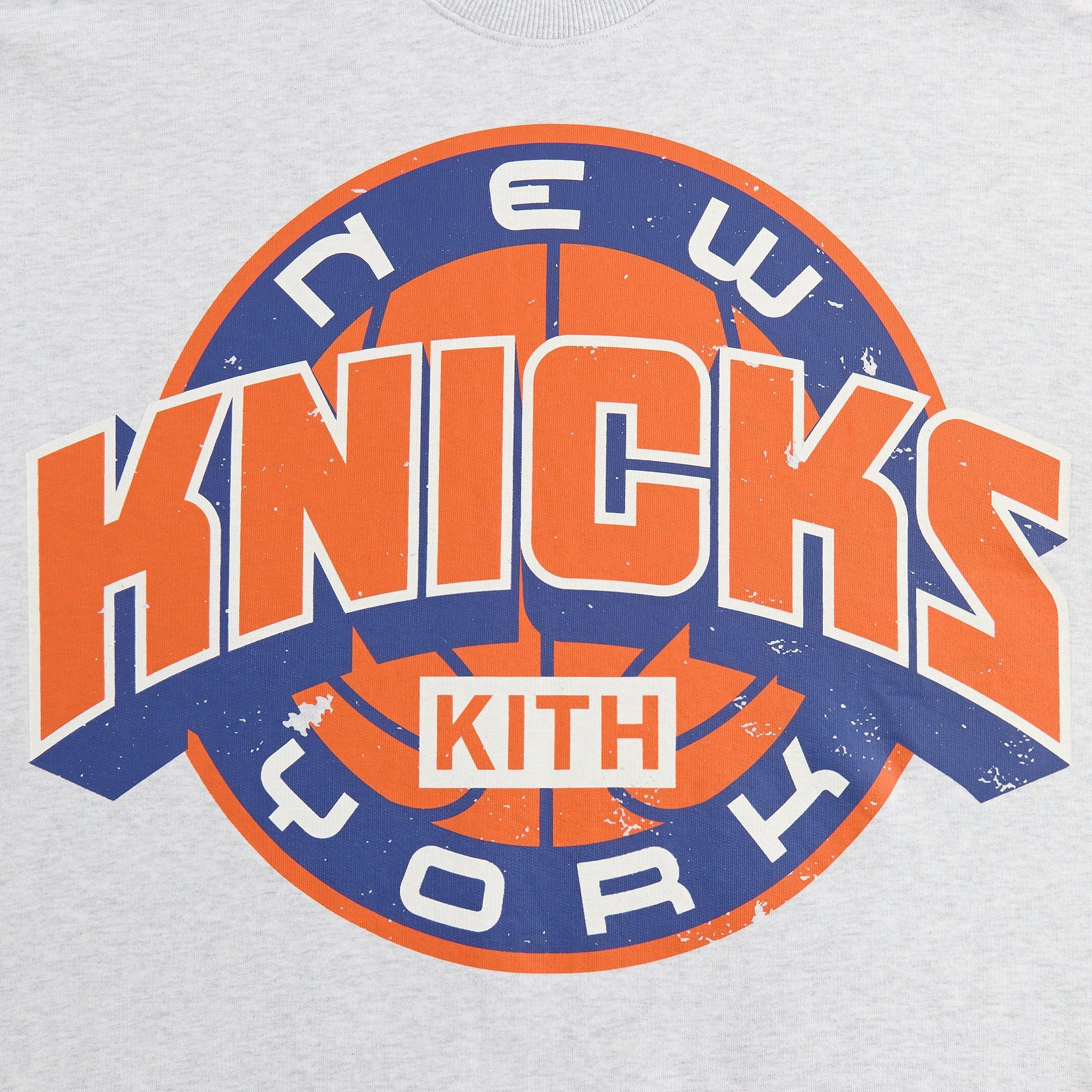 Kith for the New York Knicks Showtime Vintage Nelson Crewneck - Light Heather Grey Male Product Image