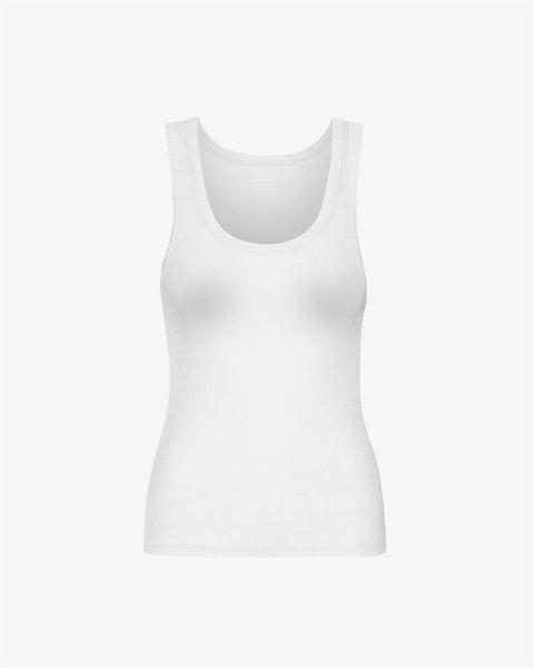 Women Organic Rib Tank Top - Optical White Product Image