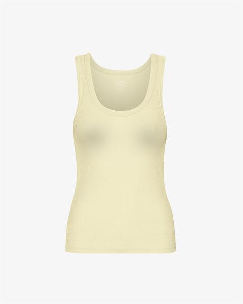 Women Organic Rib Tank Top - Soft Yellow Product Image