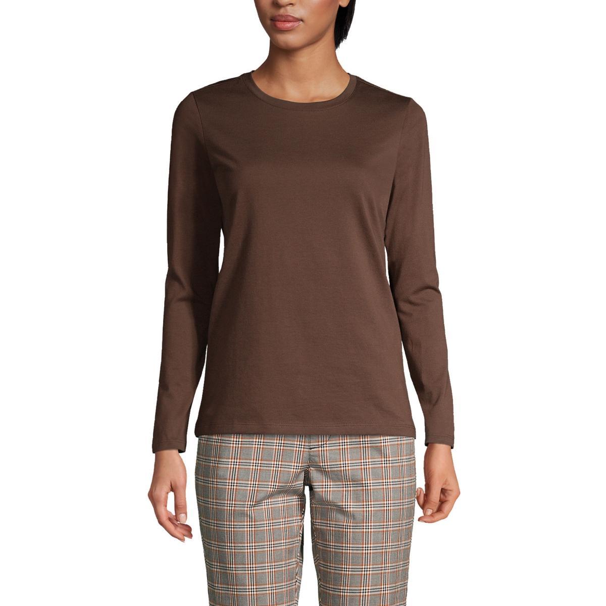 Petite Lands End Relaxed-Fit Supima Cotton Crewneck Tee, Womens Product Image