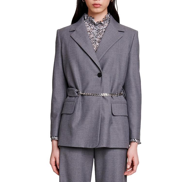 Maje Villanette Chain Belt Blazer Product Image