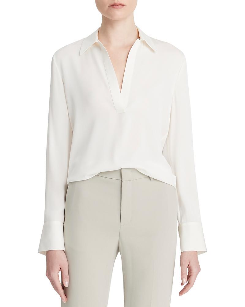 Vince Silk Stretch V Neck Top Product Image