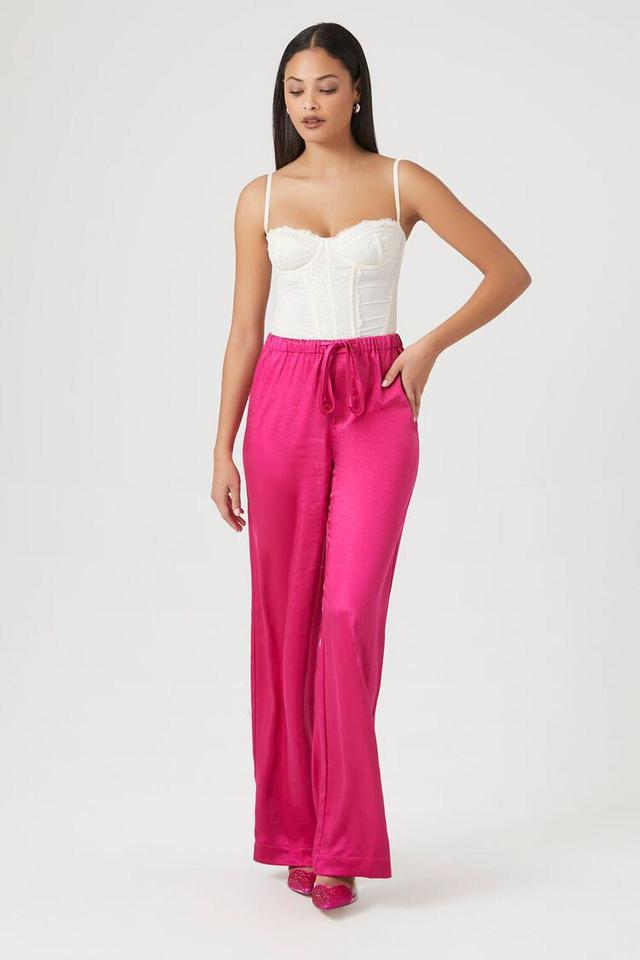 Satin Drawstring Wide-Leg Pants | Forever 21 Product Image