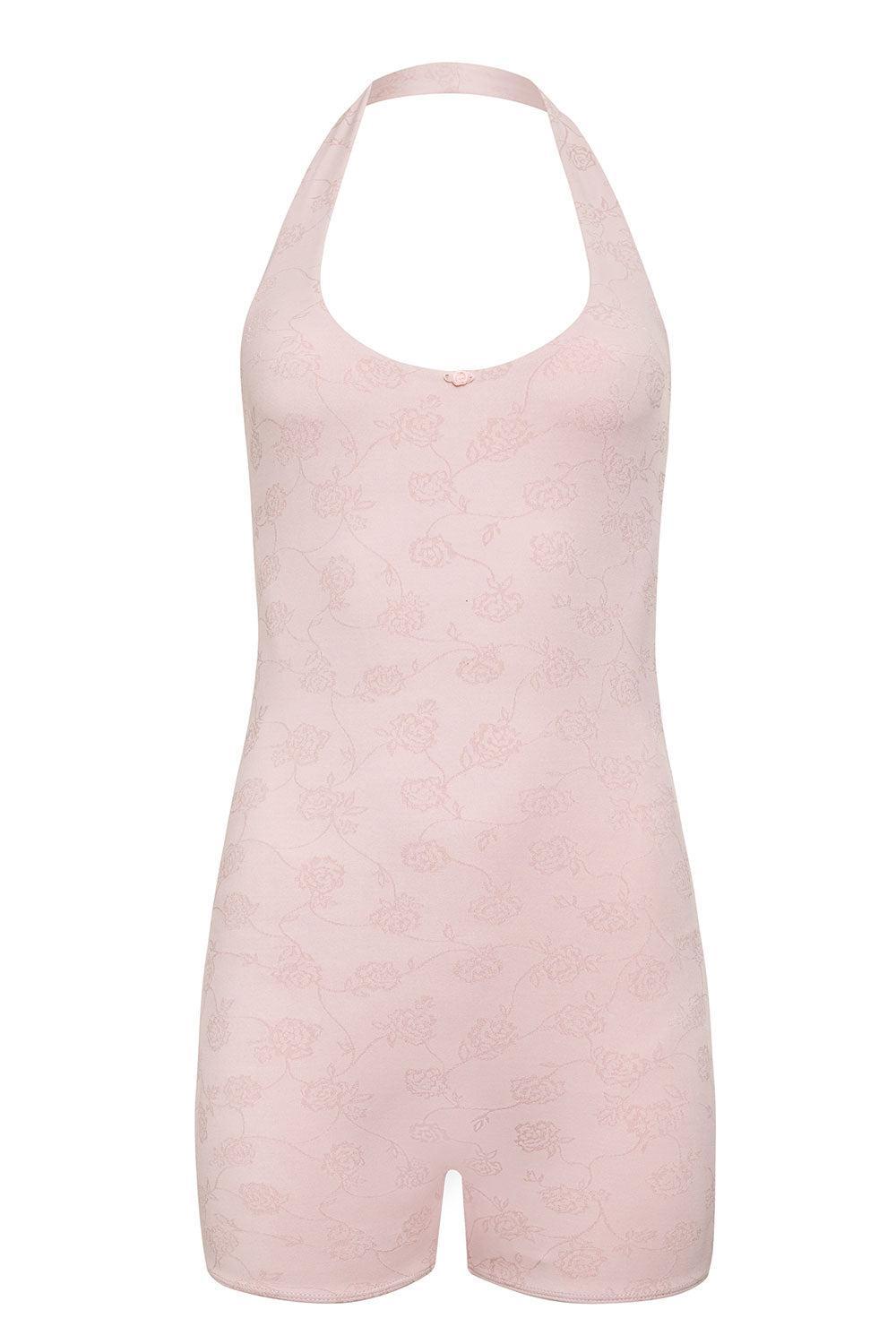 Aurora Halter Bodysuit - Pink Petals Product Image