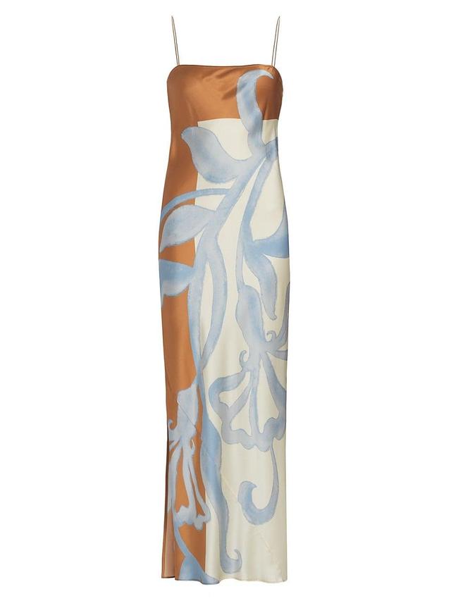 Womens Sorrento Silk Colorblocked Maxi Dress Product Image