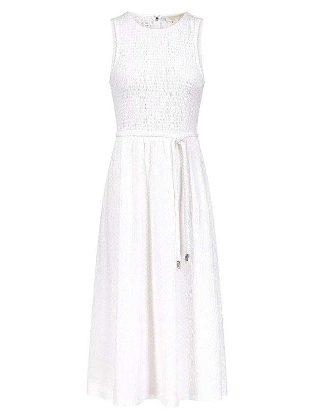 Womens Smocked Sleeveless Midi-Dress Product Image