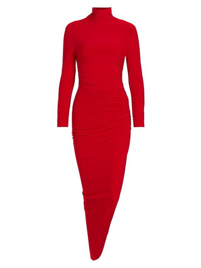 Womens Side-Drape Turtleneck Gown Product Image