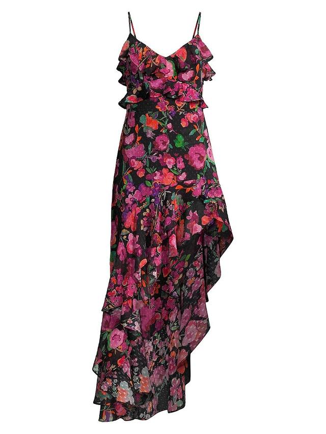 Womens Mika Asymmetrical Ruffled Floral Dress Product Image